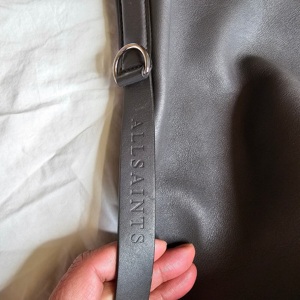 All Saints Paradise N/S Tote Gray Leather - Picture 4 of 11